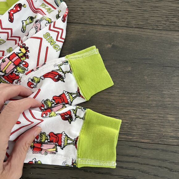Hanna Andersson Dr Suess Grinch Pajamas Organic Cotton Size 10/140 - Picture 6 of 6